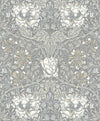 Etten Studios Wallpaper Ogee Flora Stone Grey & Desert Sand ET12607