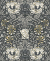 Etten Studios Wallpaper Ogee Flora Charcoal & Goldenrod ET12608