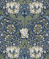 Etten Studios Wallpaper Ogee Flora Indigo Dye & Thyme ET12612
