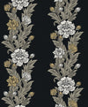 Etten Studios Wallpaper Blooming Stripe Ebony & Goldenrod ET12700