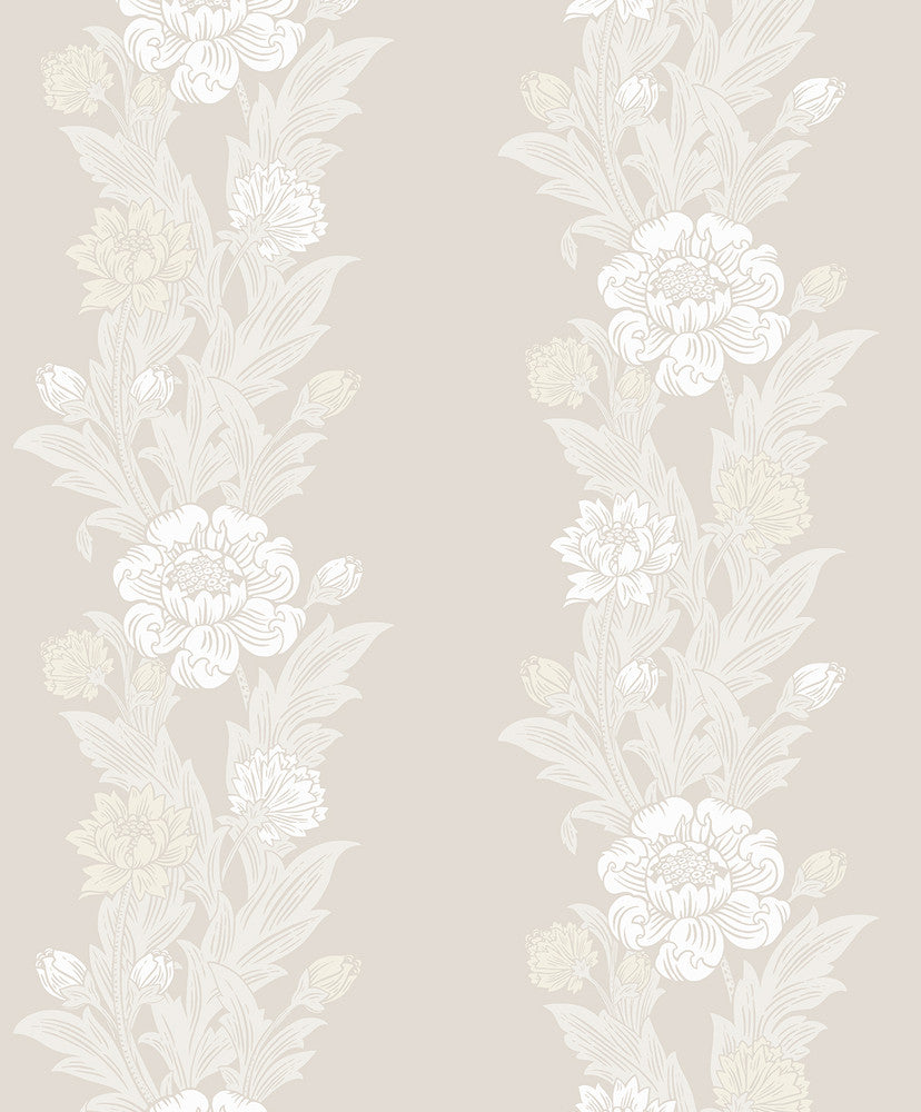 Blooming Stripe Swiss Coffee ET12705 by Etten Studios Designer Wallpaper