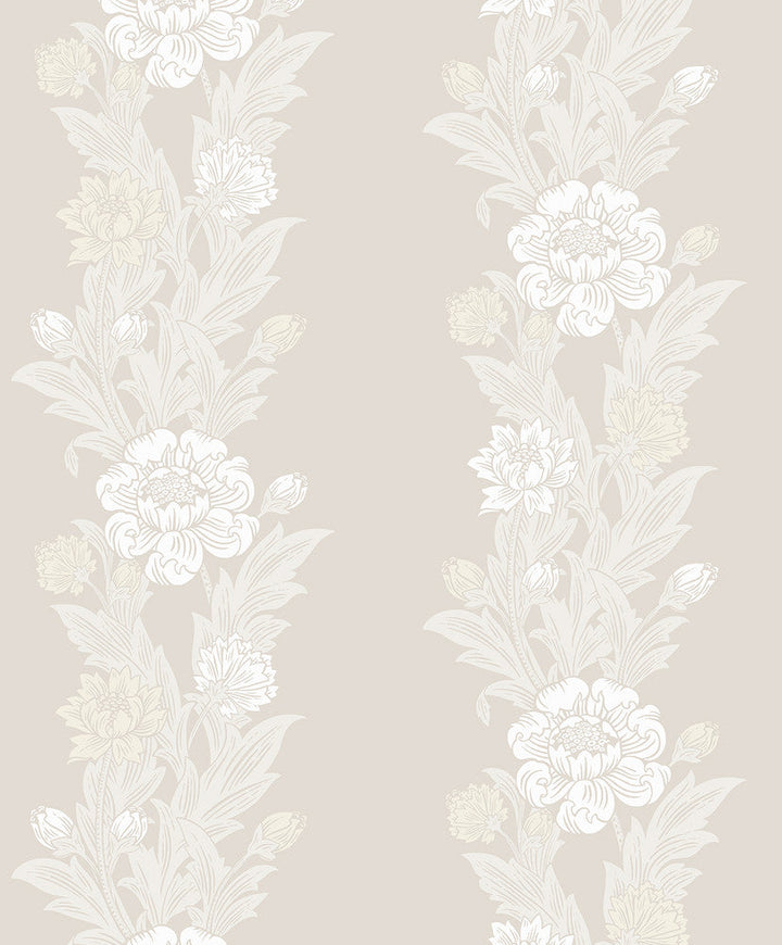 Blooming Stripe Swiss Coffee ET12705 by Etten Studios Designer Wallpaper