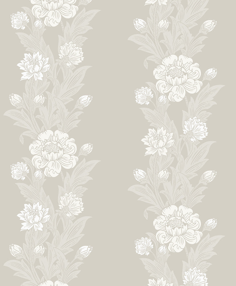 Blooming Stripe Metallic Pearl ET12708 by Etten Studios Designer Wallpaper