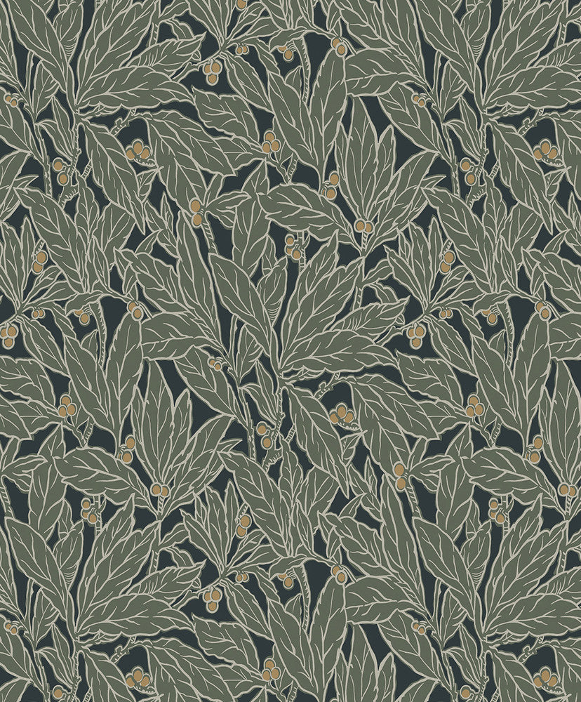 Leaf and Berry Rosemary ET12814 by Etten Studios Designer Wallpaper