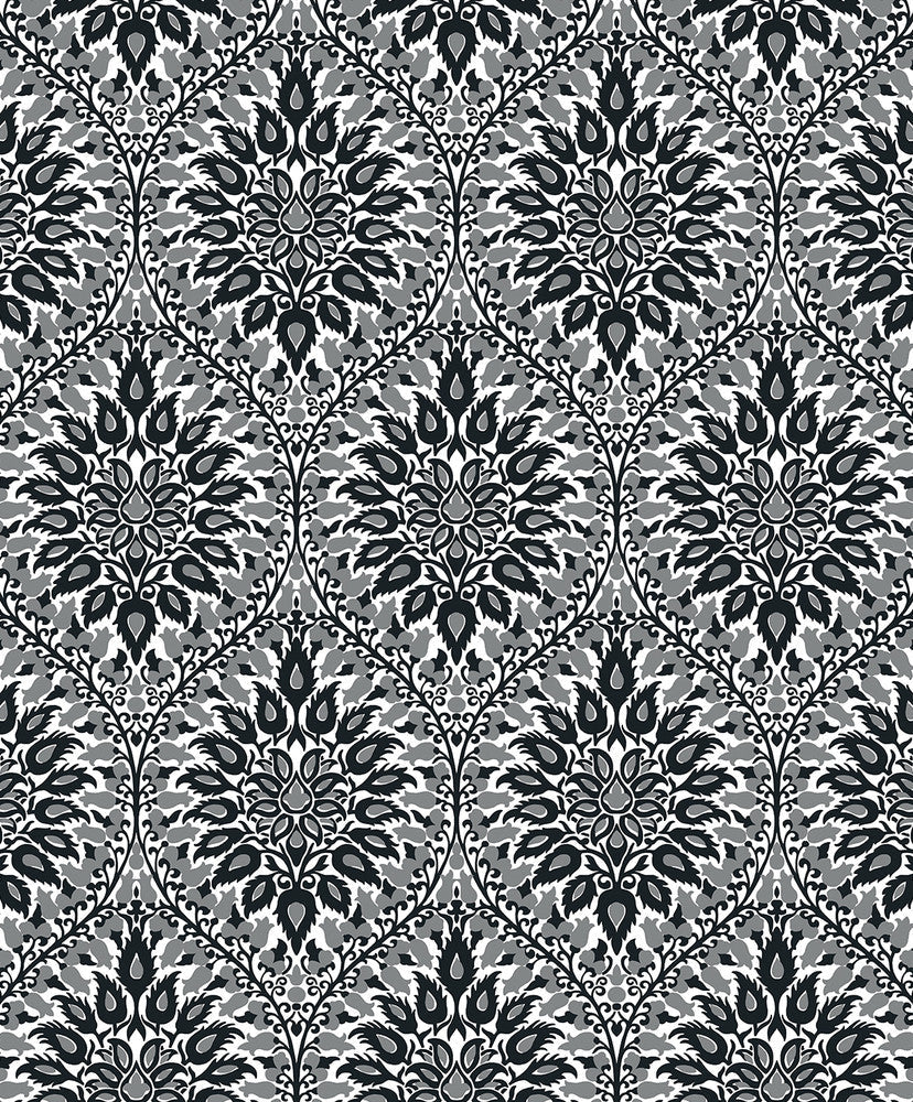 Luna Ogee Ebony & Argos Grey ET12900 by Etten Studios Designer Wallpaper