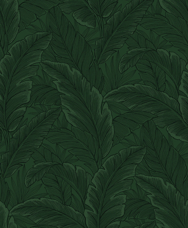 Gulf Tropical Leaves Forest Green ET13004 by Etten Studios Designer Wallpaper