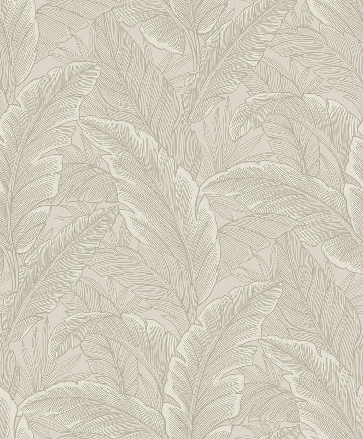 Gulf Tropical Leaves Crema ET13005 by Etten Studios Designer Wallpaper