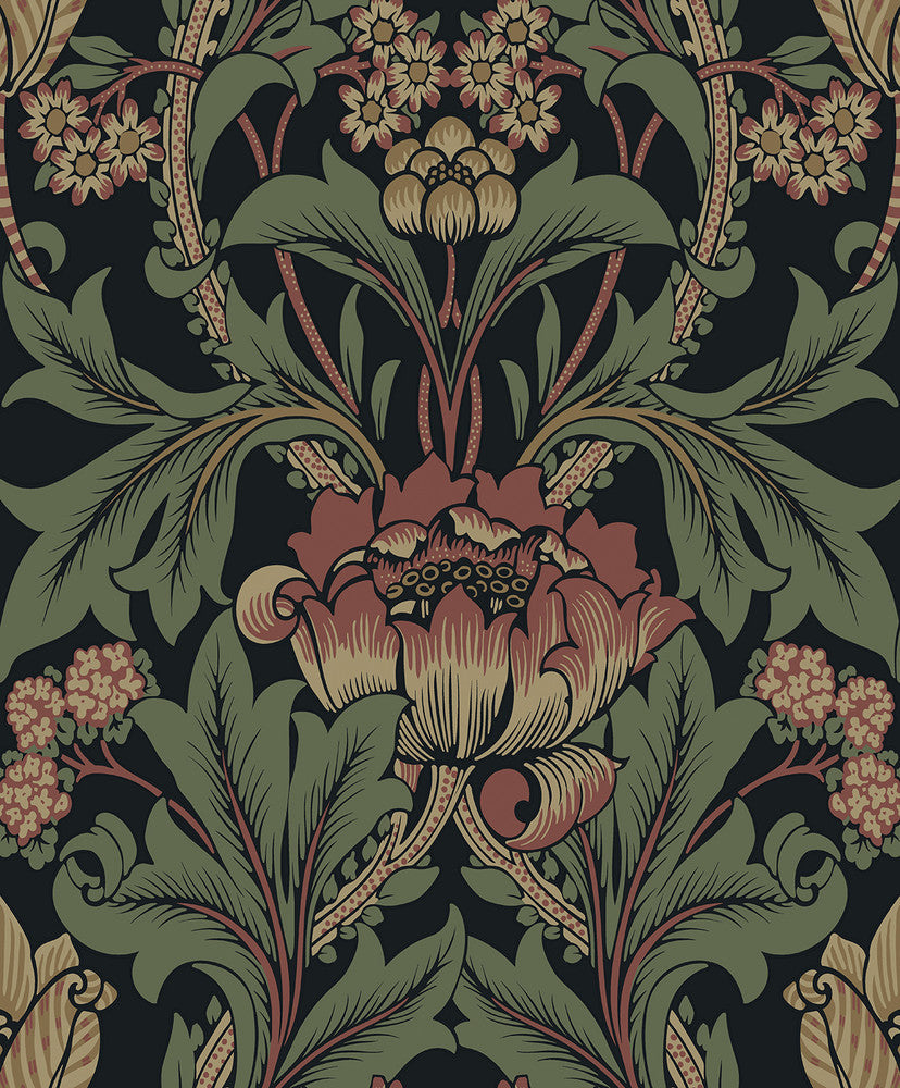 Primrose Garden Wrought Iron & Clay ET13101 by Etten Studios Designer Wallpaper