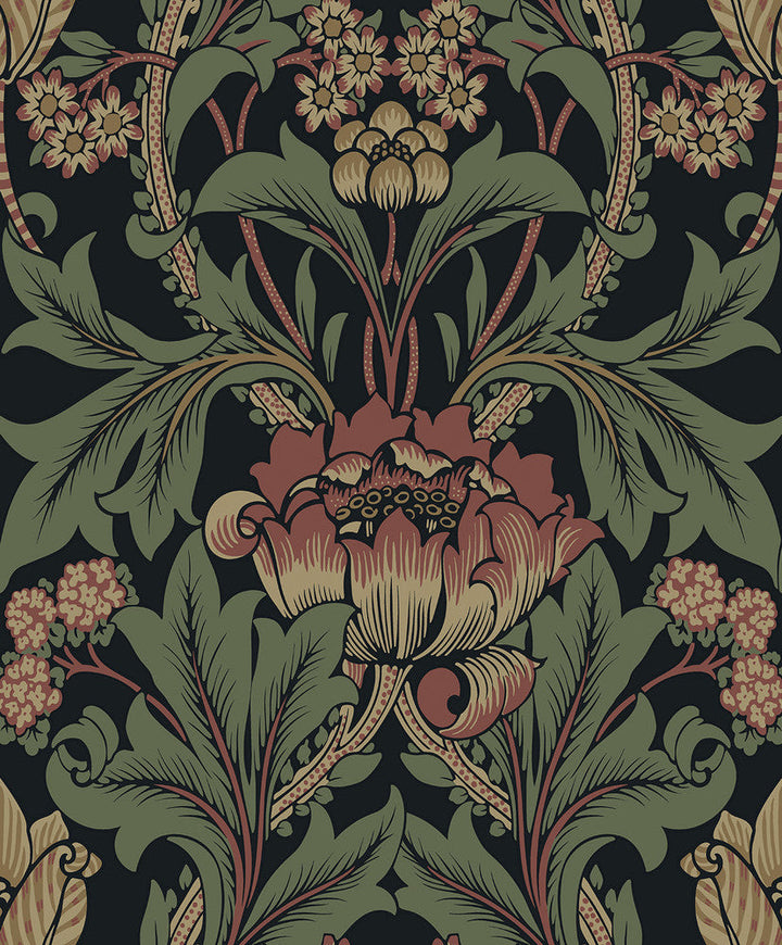 Primrose Garden Wrought Iron & Clay ET13101 by Etten Studios Designer Wallpaper