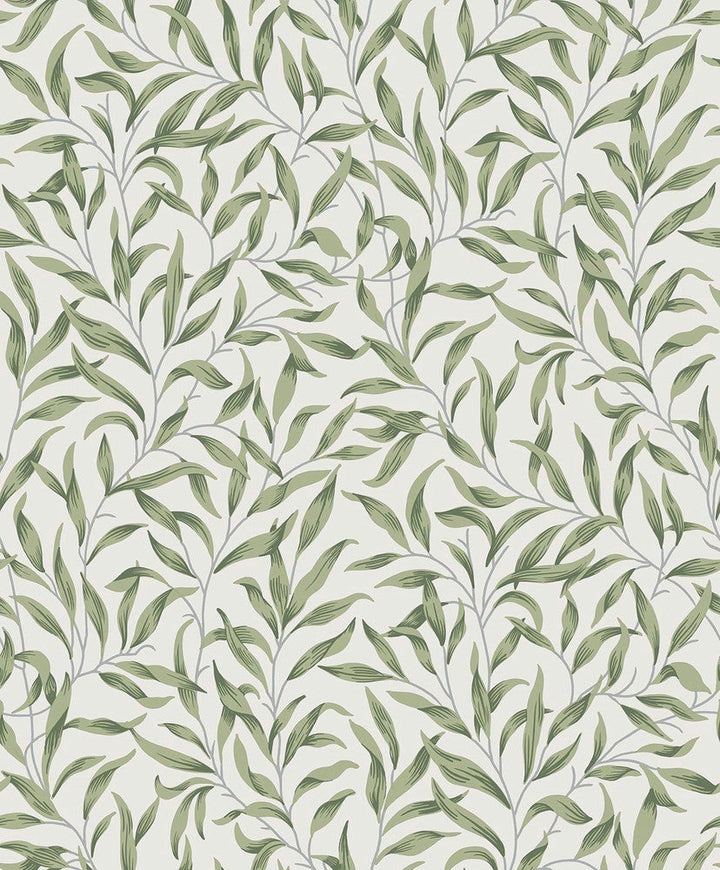 Willow Leaves Sprig Green ET13304 by Etten Studios Designer Wallpaper