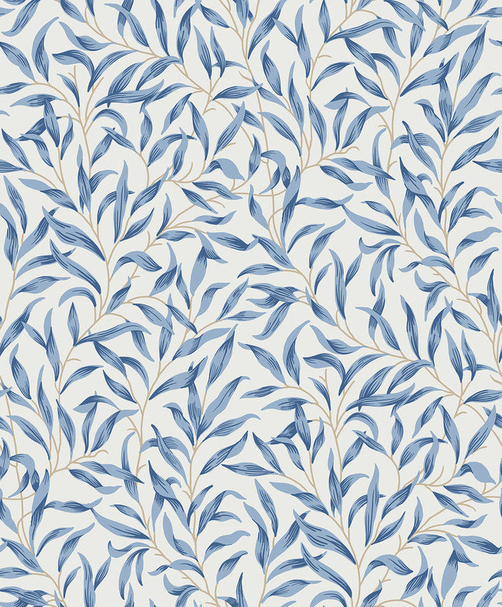 Willow Leaves Blue Lake ET13312 by Etten Studios Designer Wallpaper