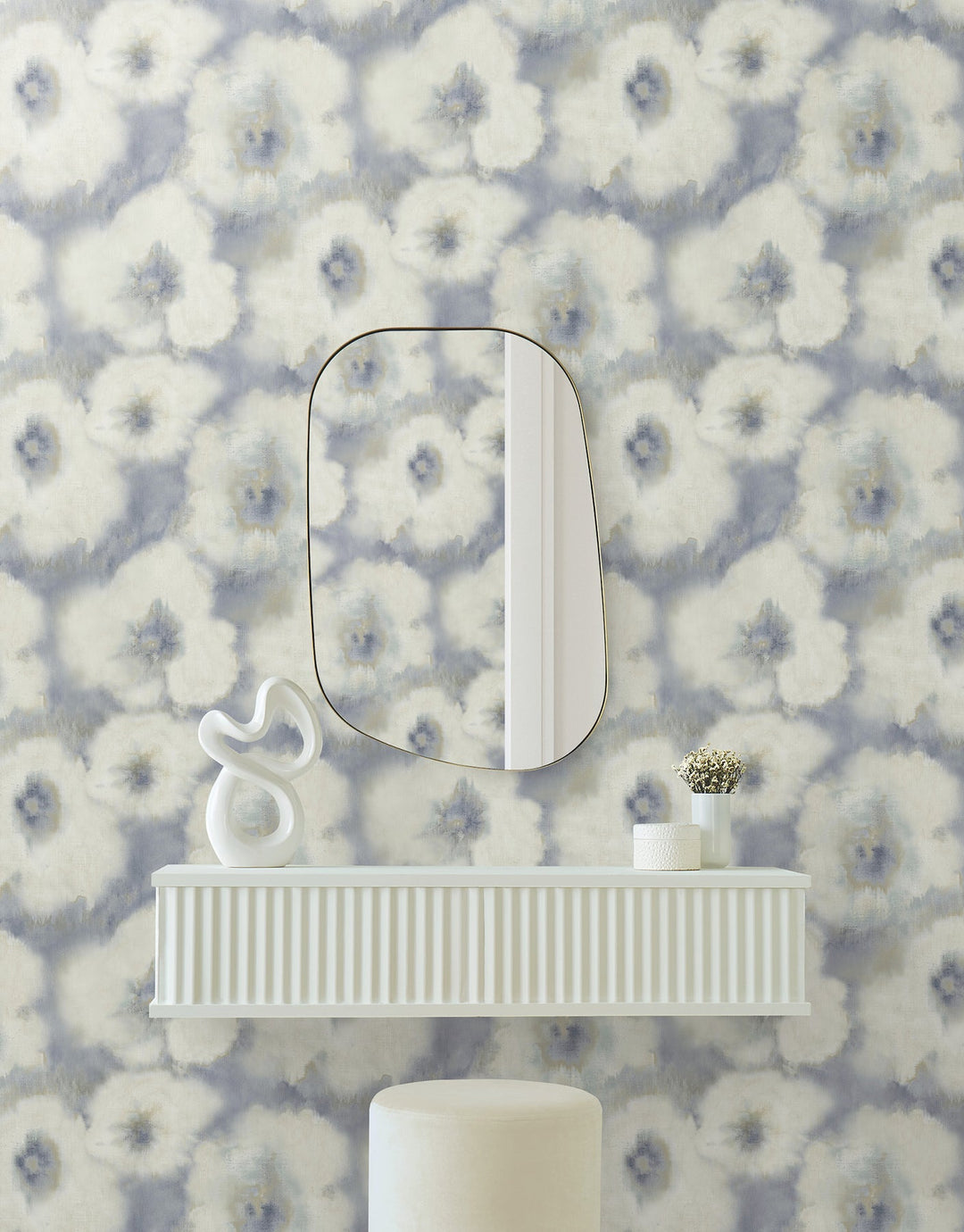 Blended Floral Blue Wallpaper by Candice Olson Designer