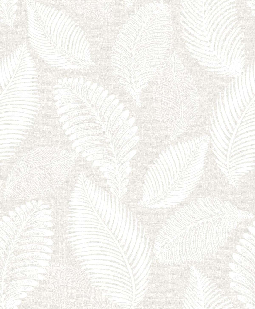 Tossed Leaves Cool Linen EW10000 by Seabrook Designs Designer Wallpaper