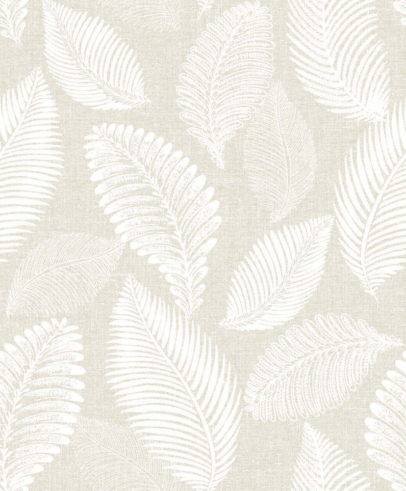 Tossed Leaves Warm Sand EW10005 by Seabrook Designs Designer Wallpaper