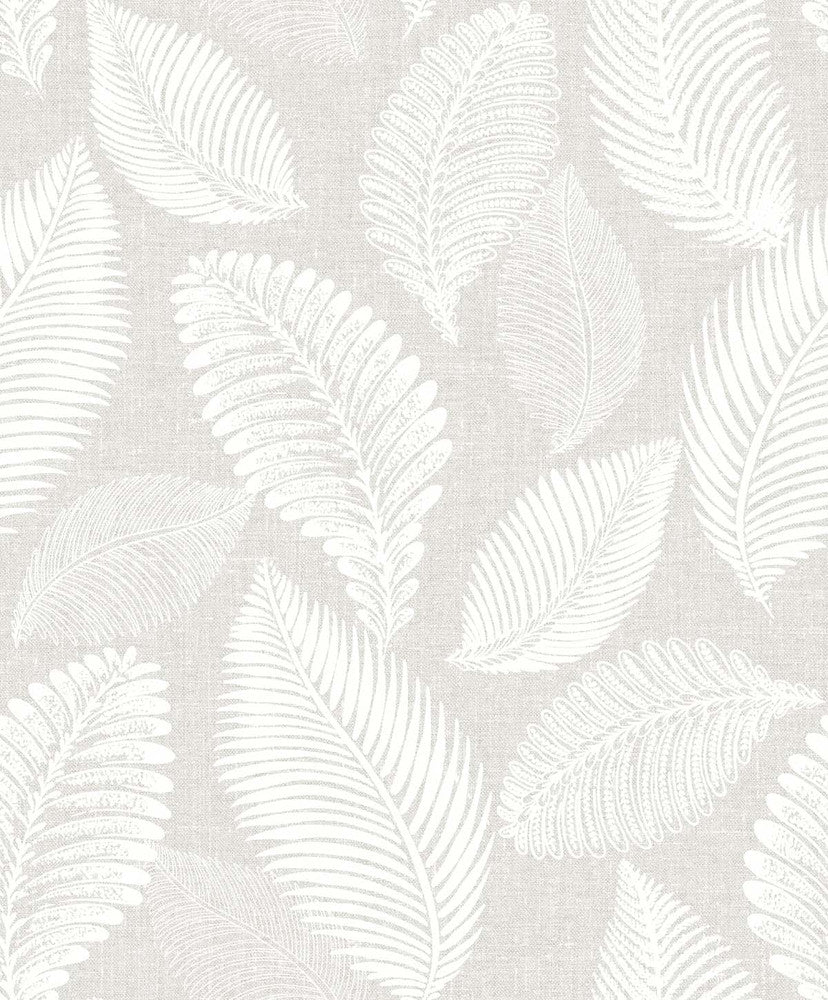 Tossed Leaves Dove Greige EW10007 by Seabrook Designs Designer Wallpaper