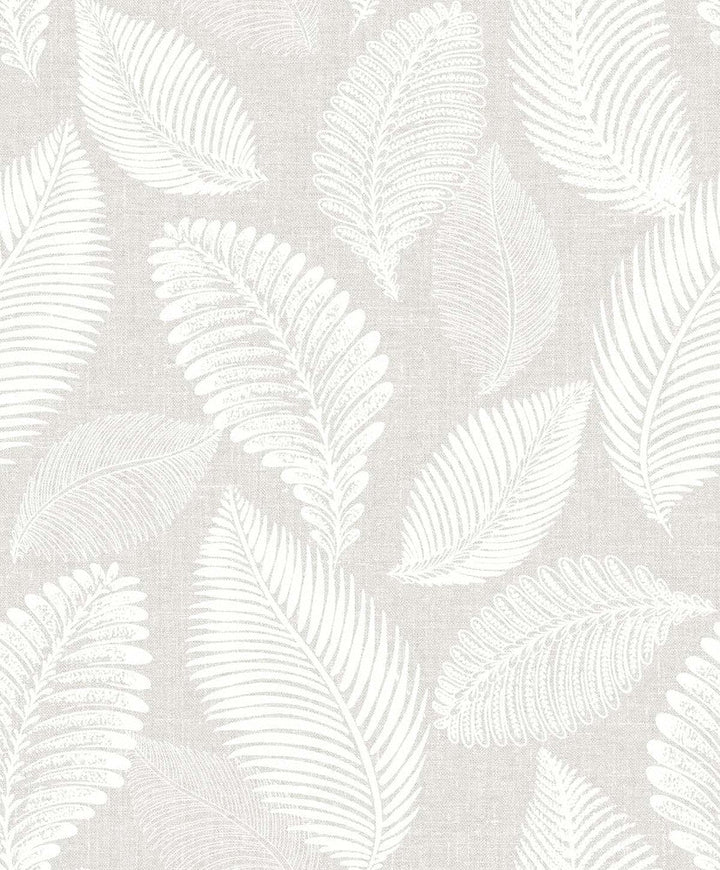 Tossed Leaves Dove Greige EW10007 by Seabrook Designs Designer Wallpaper