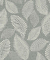 Seabrook Designs Wallpaper Tossed Leaves Charcoal Linen EW10010