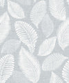 Seabrook Designs Wallpaper Tossed Leaves Ice EW10028