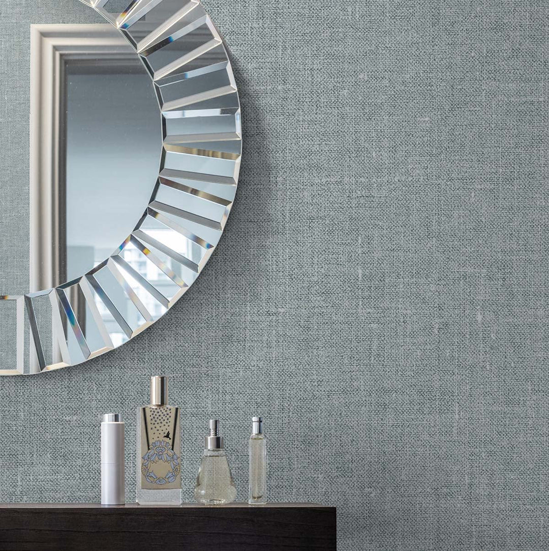 Abington Faux Linen Denim Wash EW10102 by Seabrook Designs Designer Wallpaper