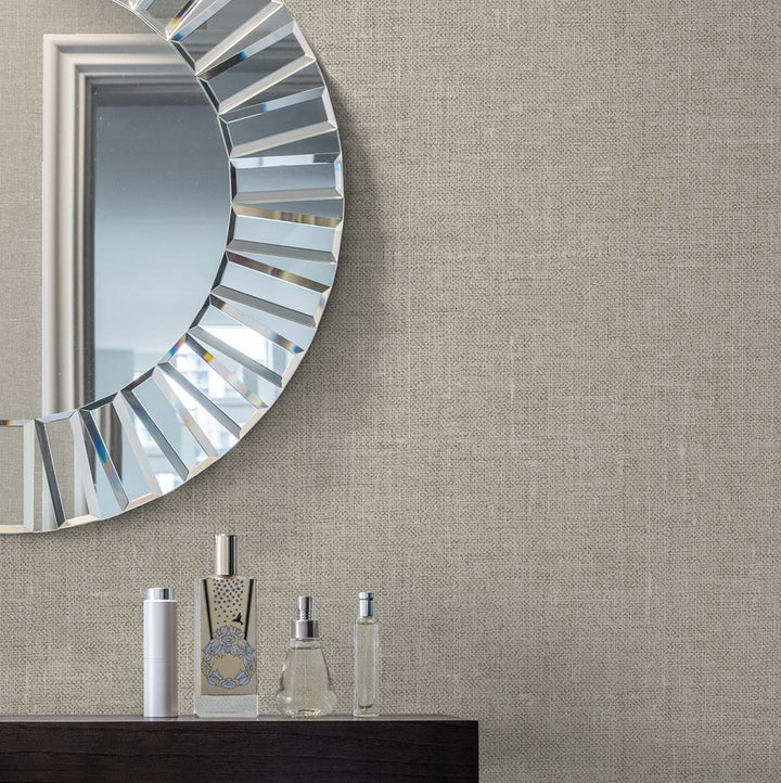 Abington Faux Linen Ocean Sand EW10105 by Seabrook Designs Designer Wallpaper