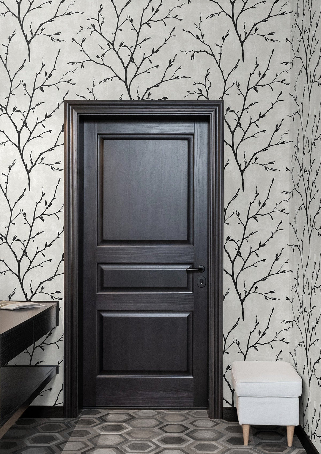 Avena Branches Contrast EW10200 by Seabrook Designs Designer Wallpaper