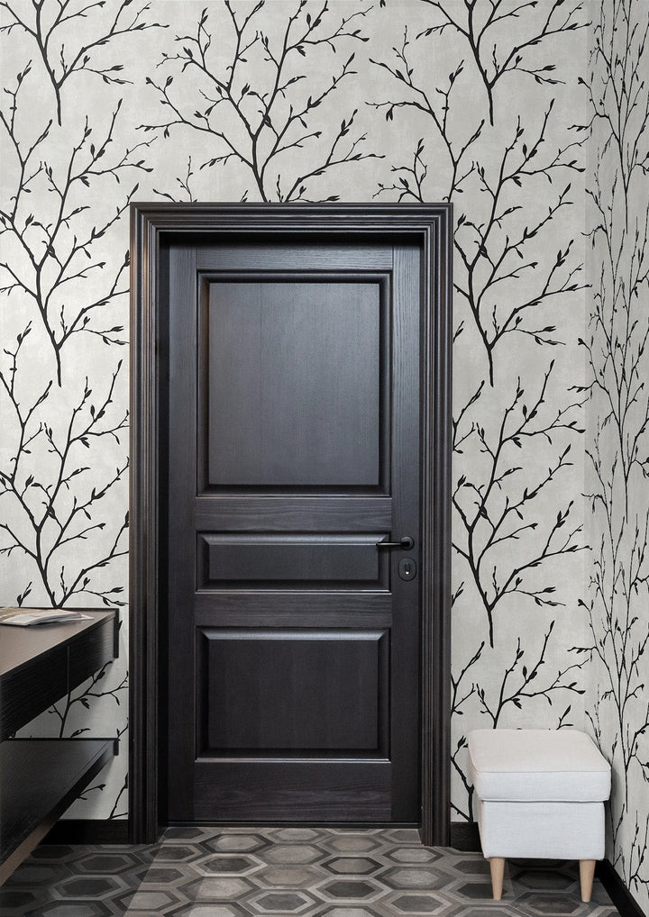 Avena Branches Contrast EW10200 by Seabrook Designs Designer Wallpaper