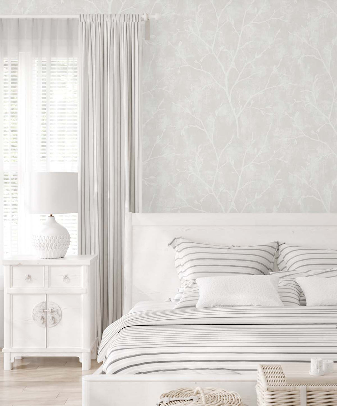 Avena Branches Mica EW10208 by Seabrook Designs Designer Wallpaper