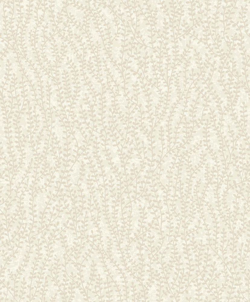 Seaweed Beaded Branches Off White Satin EW10605 by Seabrook Designs Designer Wallpaper