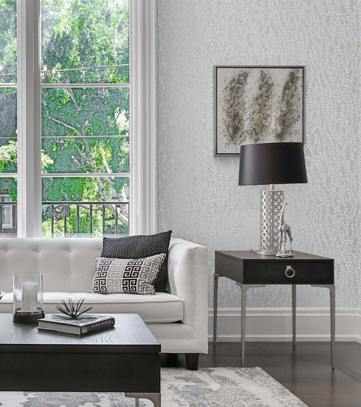 Seaweed Beaded Branches Diamond Glass Beads EW10608 by Seabrook Designs Designer Wallpaper