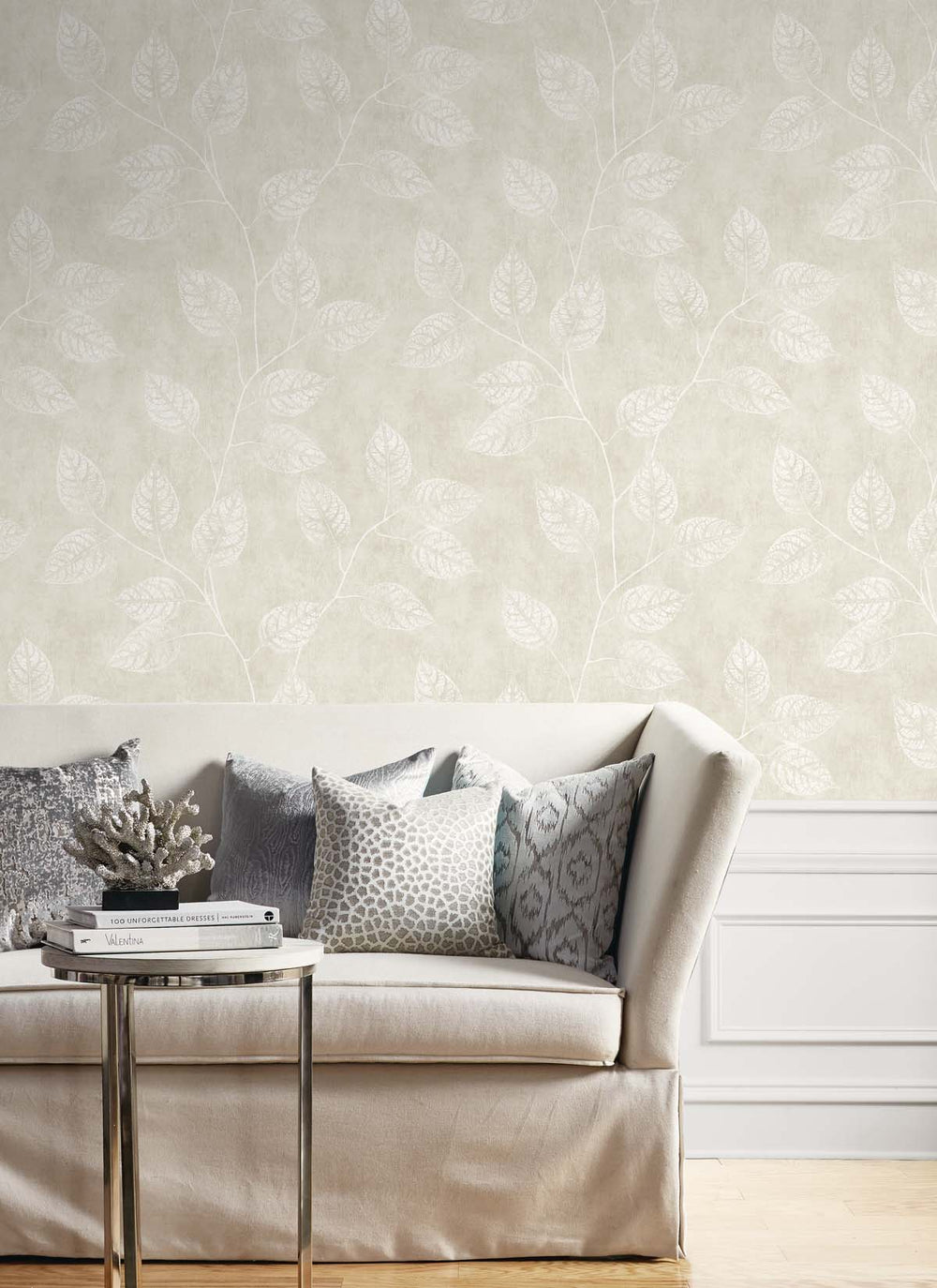 Branch Trail Silhouette Raw Linen EW10800 by Seabrook Designs Designer Wallpaper