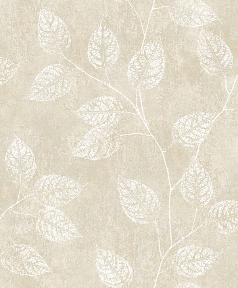 Branch Trail Silhouette Summer Sand EW10805 by Seabrook Designs Designer Wallpaper