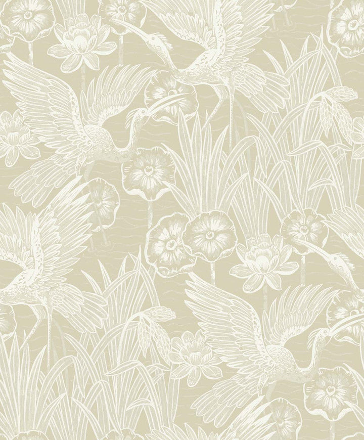 Marsh Cranes Shore EW11005 by Seabrook Designs Designer Wallpaper