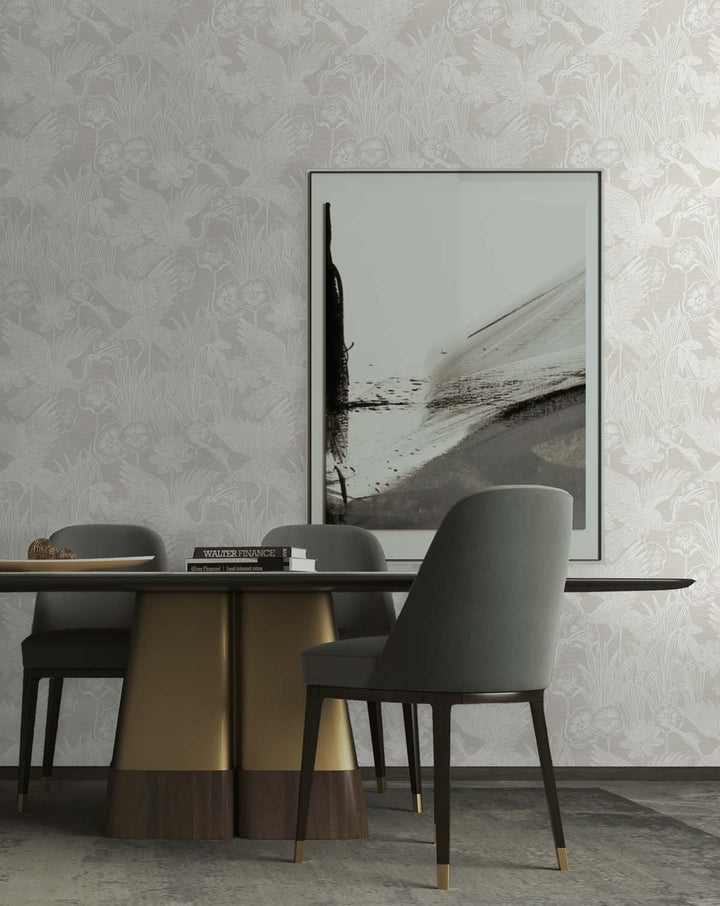 Marsh Cranes Daylight EW11010 by Seabrook Designs Designer Wallpaper