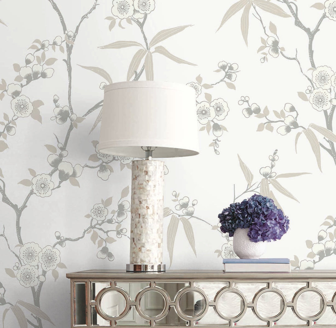 Floral Blossom Trail Morning EW11107 by Seabrook Designs Designer Wallpaper