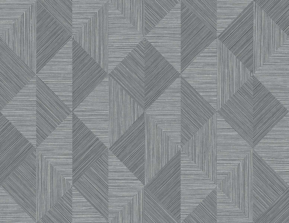 Diamond Inlay Charcoal Grass EW11700 by Seabrook Designs Designer Wallpaper