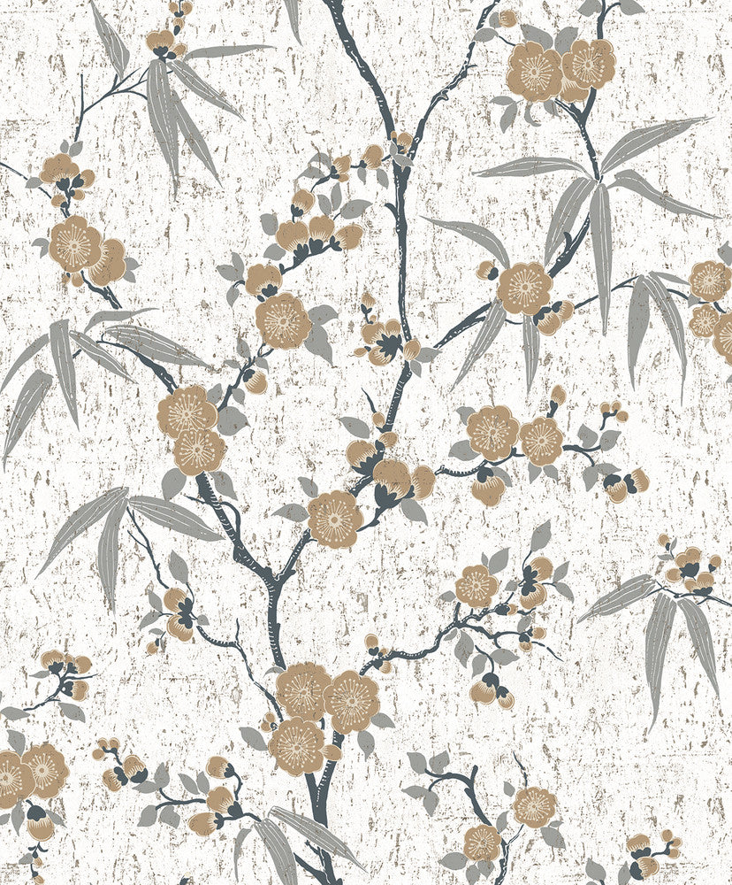 Blossom Cork Gold Chip EW11905 by Seabrook Designs Designer Wallpaper