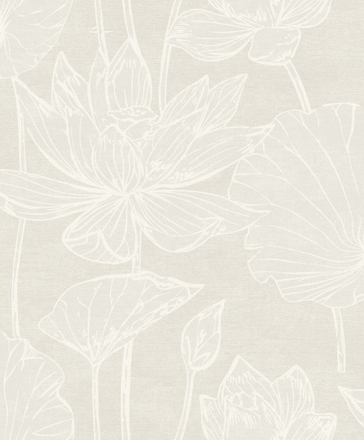 Water Lilies Pearlescent EW12005 by Seabrook Designs Designer Wallpaper