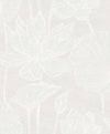 Seabrook Designs Wallpaper Water Lilies White Pearl EW12015