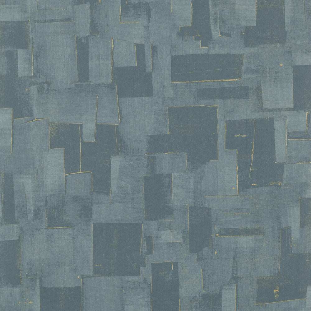 Cubist Teal by Threads Designer Wallcovering VINYL WALLPAPER COLLECTION I PAPER - 100% United Kingdom - Horizontal: 26.989 and Vertical: 30.0228 26.989 - Swanky Fabrics -