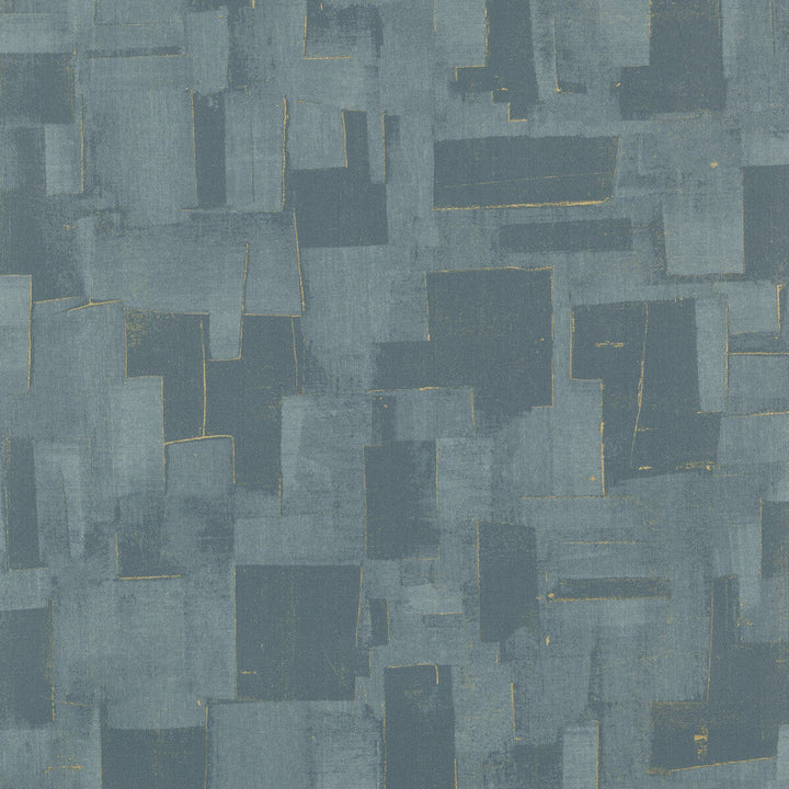 Cubist Teal by Threads Designer Wallcovering VINYL WALLPAPER COLLECTION I PAPER - 100% United Kingdom - Horizontal: 26.989 and Vertical: 30.0228 26.989 - Swanky Fabrics -