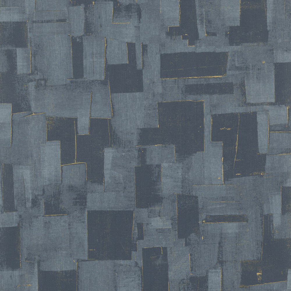 Cubist Indigo by Threads Designer Wallcovering VINYL WALLPAPER COLLECTION I PAPER - 100% United Kingdom - Horizontal: 26.989 and Vertical: 30.0228 26.989 - Swanky Fabrics -
