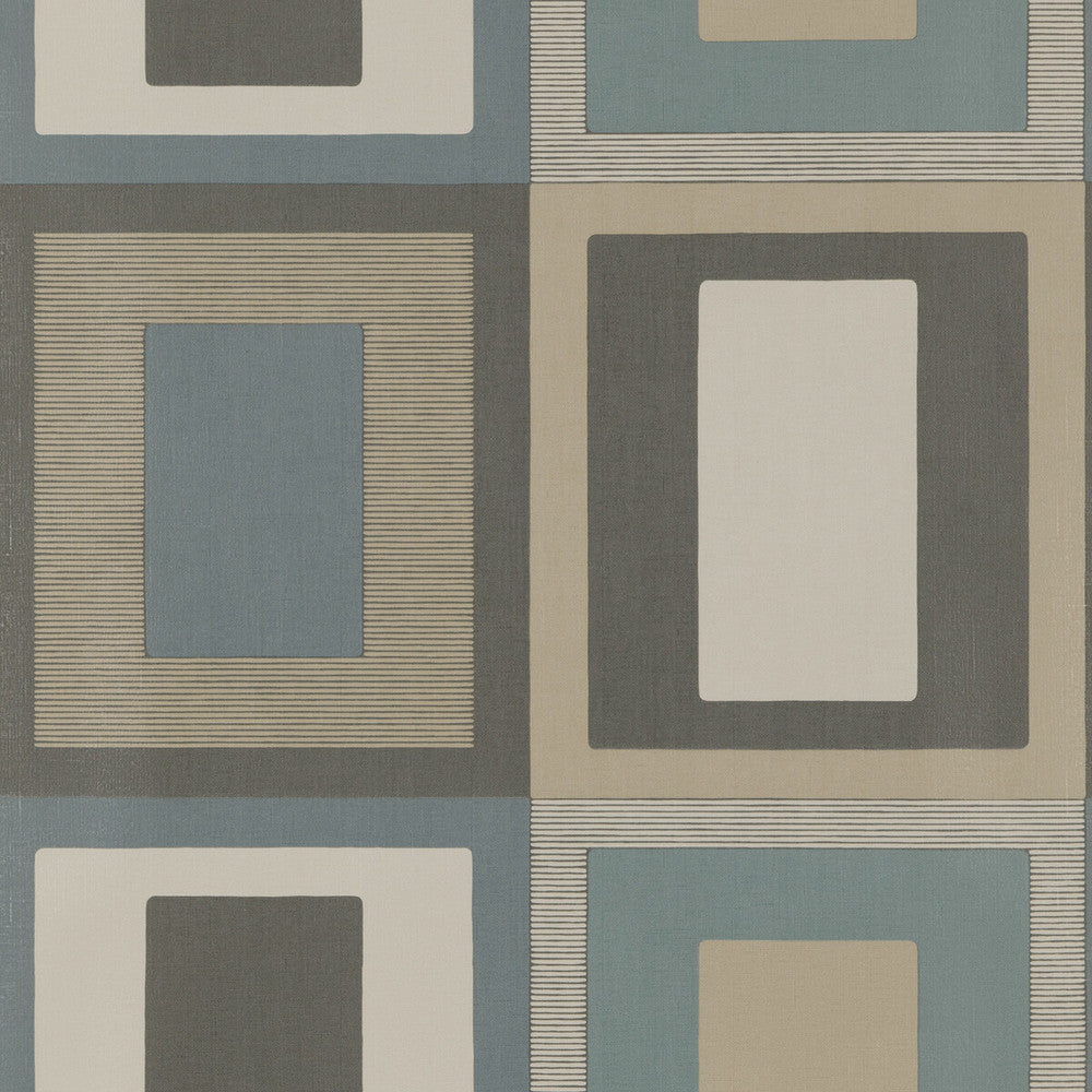 Moro Teal/Indigo by Threads Designer Wallcovering VINYL WALLPAPER COLLECTION I PAPER - 100% United Kingdom - Horizontal: 26.989 and Vertical: 30.0228 26.989 - Swanky Fabrics -