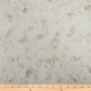 Europatex Fabric Embellished Damask White