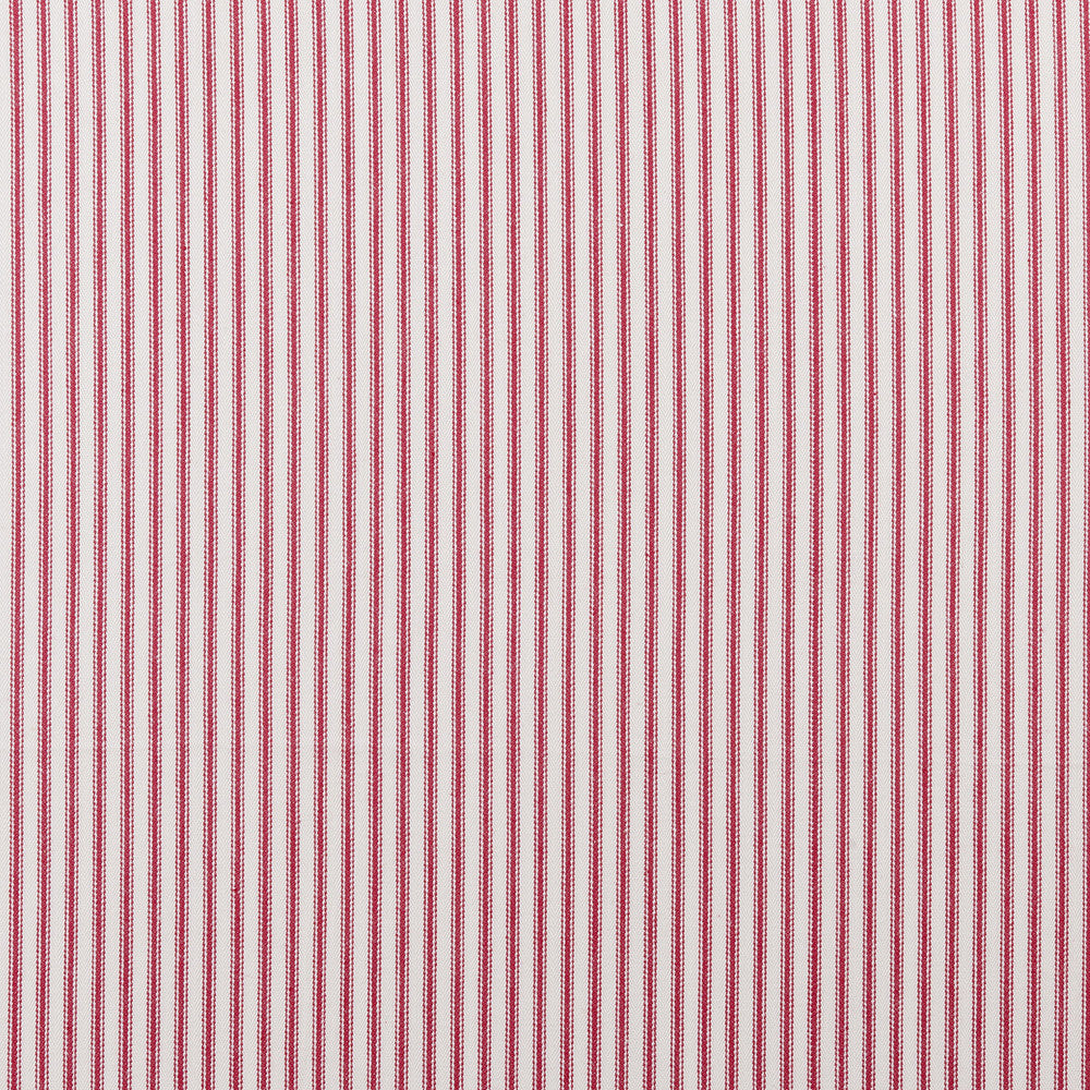 Sutton Red by Clarke And Clarke Designer Fabric CLARKE & CLARKE TICKING STRIPES COTTON - 100% India MEDIUM Horizontal: 0.39 and Vertical: 0 55 - Swanky Fabrics -