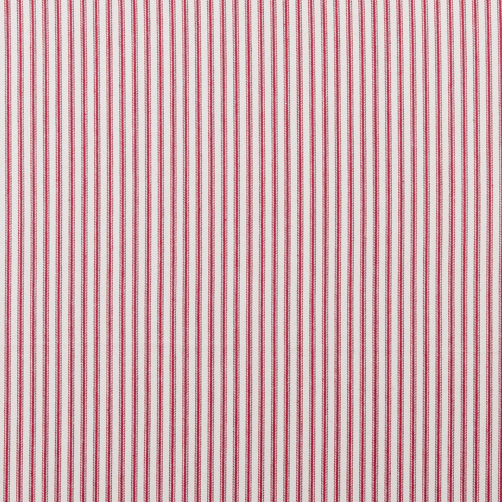Sutton Red by Clarke And Clarke Designer Fabric CLARKE & CLARKE TICKING STRIPES COTTON - 100% India MEDIUM Horizontal: 0.39 and Vertical: 0 55 - Swanky Fabrics -