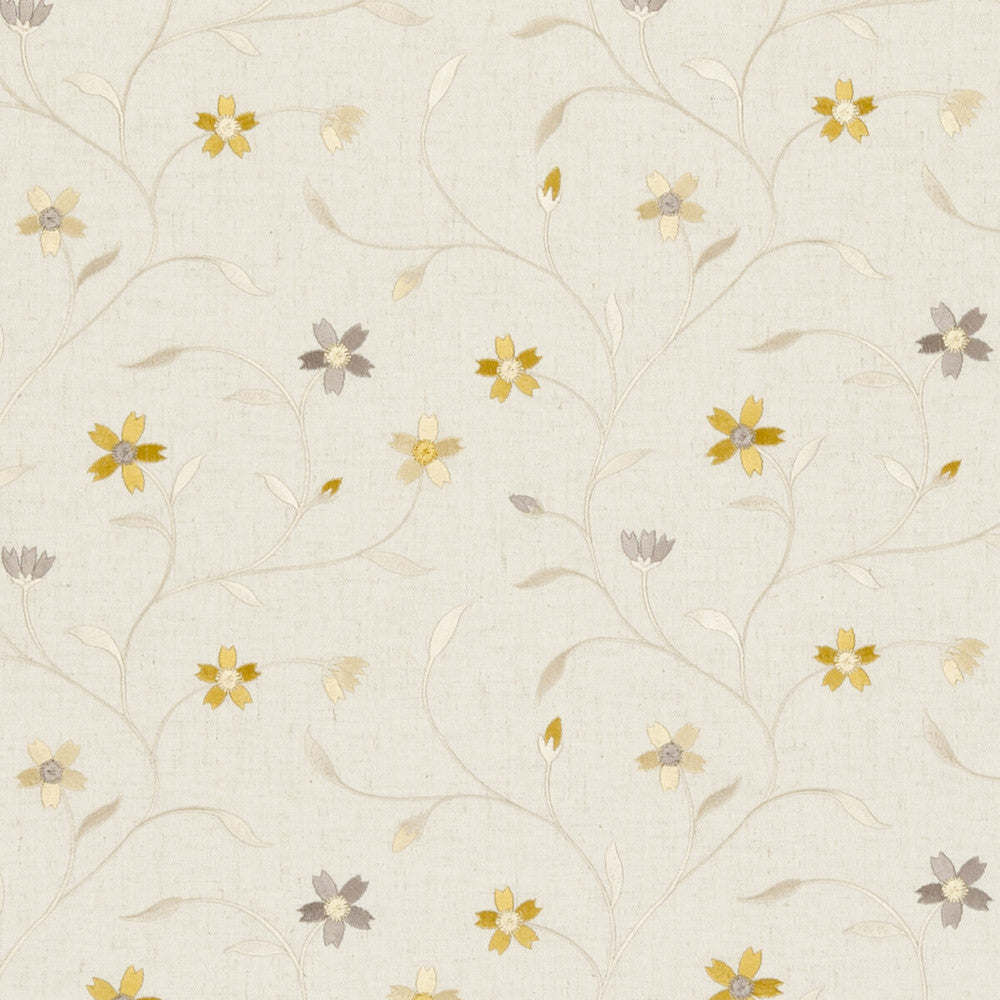 Mellor Citrus by Clarke And Clarke Designer Fabric CLARKE & CLARKE RIBBLE VALLEY POLYESTER - 61%;LINEN - 19%;VISCOSE - 11%;COTTON - 9% India Horizontal: 10.63 and Vertical: 9.25 53 - Swanky Fabrics -