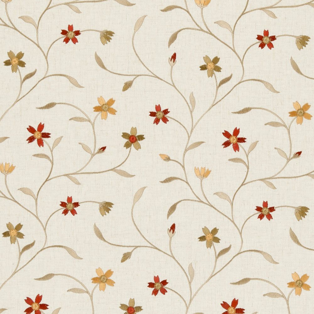 Mellor Spice by Clarke And Clarke Designer Fabric CLARKE & CLARKE RIBBLE VALLEY POLYESTER - 61%;LINEN - 19%;VISCOSE - 11%;COTTON - 9% India Horizontal: 10.63 and Vertical: 9.25 53 - Swanky Fabrics -