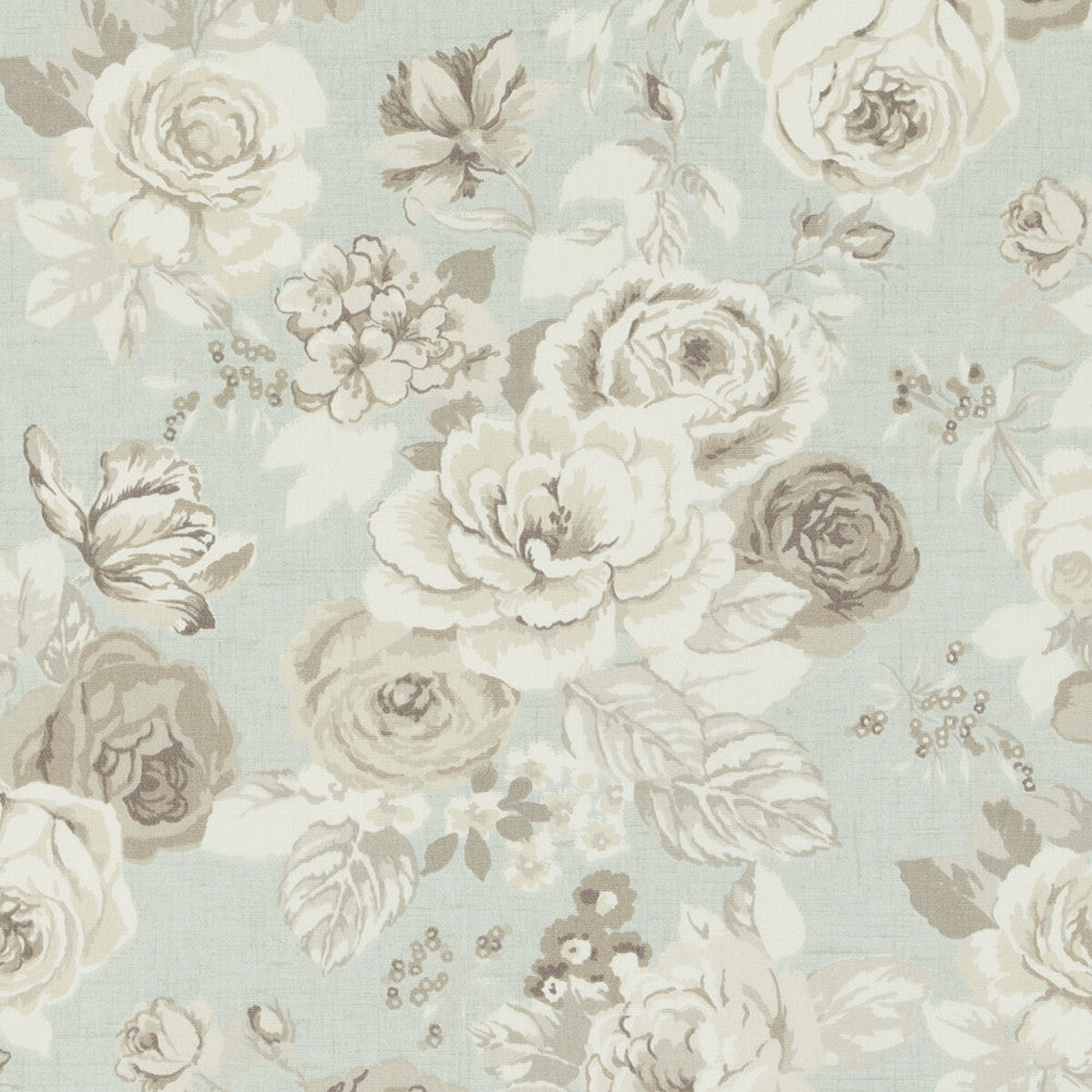 Genevieve Mineral by Clarke And Clarke Fabric Clarke And Clarke Fabric Genevieve MineralFabric CLARKE & CLARKE GENEVIEVE COTTON - 100% United Kingdom </p><p>Repeat: H: 27, V: 25 55.125 - Fabric Carolina -