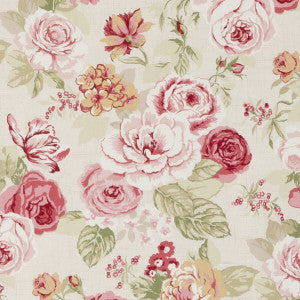 Clarke And Clarke Fabric Genevieve Old Rose