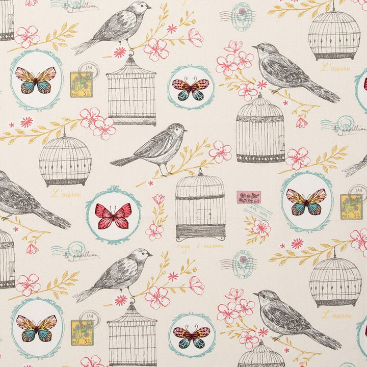 Melodie Natural by Clarke And Clarke Designer Fabric CLARKE & CLARKE SKETCH BOOK COTTON - 100% Turkey MEDIUM Horizontal: and Vertical: 54 - Swanky Fabrics -